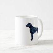 Mug Boxer Chien Oreilles naturelles Noir Aquarelle Sil (Devant droit)