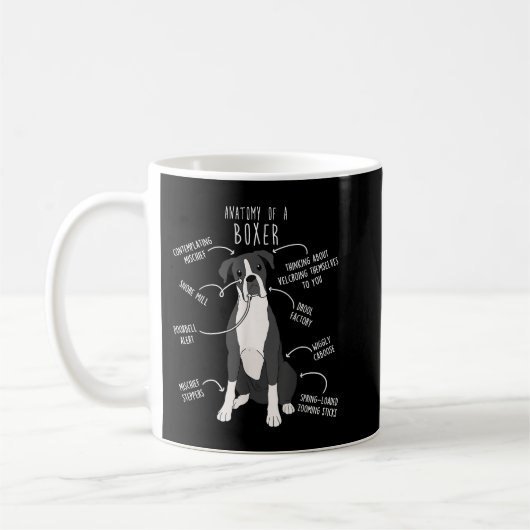 Mug Boxer Chien Reverse Brindle Seal Anatomie drôle mi (Gauche)
