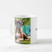 Mug Boxer Chien 🐾 Wiggle Buttes & Tail Wags (Devant gauche)