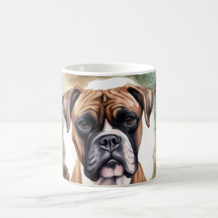Mug Boxer Christmas Wreath Festive Pup
