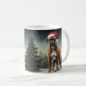 Mug Boxer dans la neige de Noël (Devant droit)