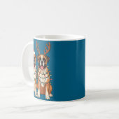 Mug Boxer Dog Christmas Santa Hat Reindeer Lights Paja (Devant gauche)