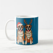 Mug Boxer Dog Christmas Santa Hat Reindeer Lights Paja (Gauche)