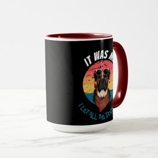 MUG BOXER JE LAISSE TOUS LES CHIENS SORTIR (Devant droit)