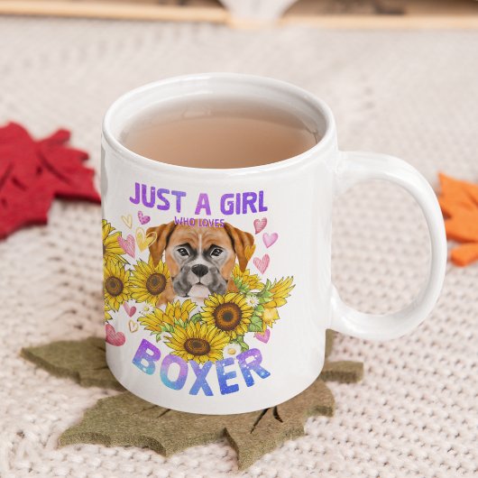 Mug Boxer Lover Sunflower Dog Trainer Floral