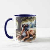 Mug Boxer Naturel Chien à l'aquarelle  (Gauche)