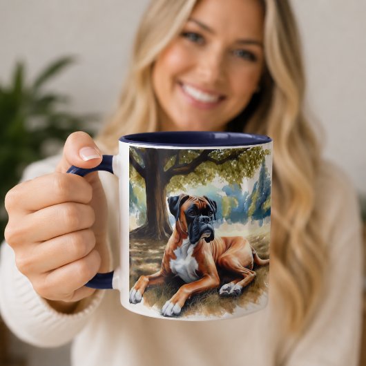 Mug Boxer Naturel Chien à l'aquarelle 