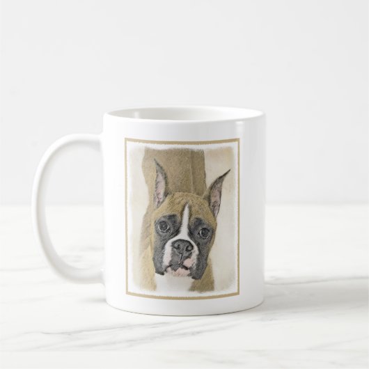 Mug Boxer Peinture - Cute Original Chien Art (Gauche)