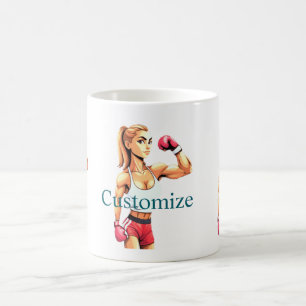 Mug Boxeuse féminine en forme Thunder_Cove