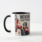 Mug “Boxing – It’s Cheaper Than Therapy Mug” (Gauche)