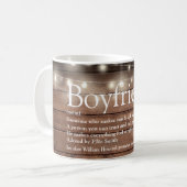 Mug Boyfriend Définition Chaîne Lumières Bois rustique (Devant gauche)