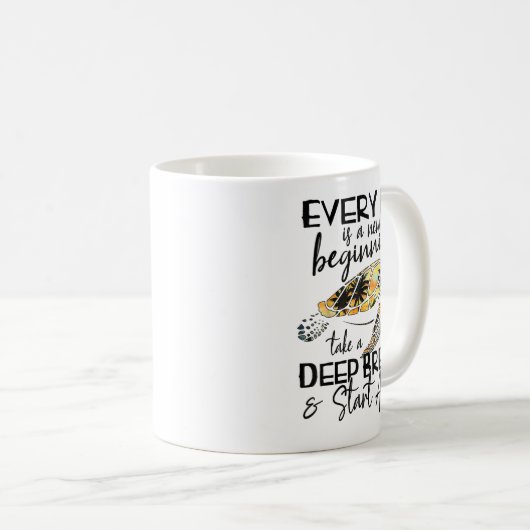 Mug Bqwq Turtle Every Day Is A New Beginning Motivatio (Devant droit)