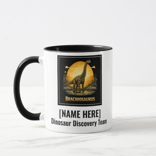 Mug Brachiosaure Dinosaure Préhistorique Lune (Gauche)
