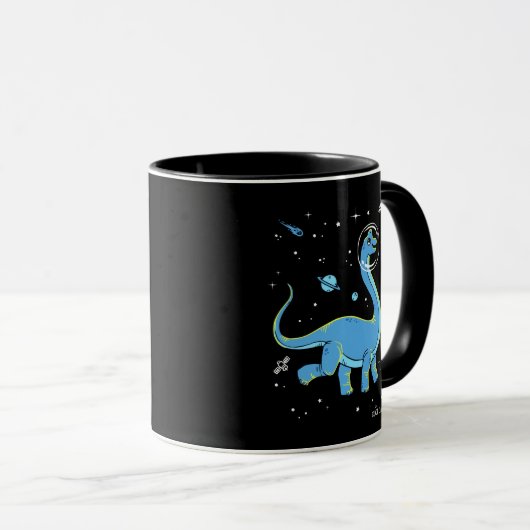 Mug Brachiosaurus Bleu Dinos Dans L'Espace (Devant droit)
