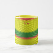 Mug BRAD ~ Rouge clair Vert Jaune Fractal ~ (Centre)