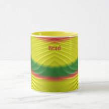BRAD ~ Rouge clair Vert Jaune Fractal ~