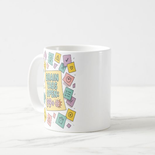 Mug Brain Onglets Open Funny ADHD Design (Devant gauche)