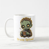 Mug Brains Optional Zombie Coffee Funny Cute Undead  (Gauche)