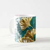 Mug Branche avec Feuilles d'or Ginko Biloba (Devant gauche)
