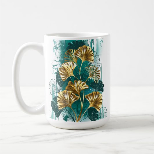 Mug Branche avec Feuilles d'or Ginko Biloba (Gauche)