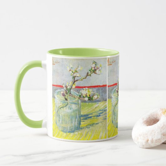 Mug Branche d'amande en fleurs par Vincent van Gogh (Avec donut)