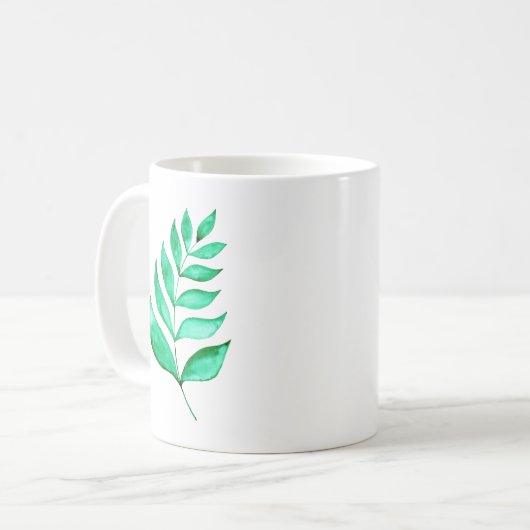 Mug Branche d'aquarelle simple - vert (Devant gauche)