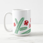 Mug Branche d'arbre de Noël avec décorations de flocon (Gauche)