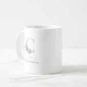 Mug Branche de baie rustique initiale et nom de Noël (Devant gauche)