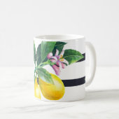 Mug Branche de citron : lisière d'aquarelle d'agrumes (Devant droit)