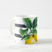 Mug Branche de citron : lisière d'aquarelle d'agrumes (Devant gauche)