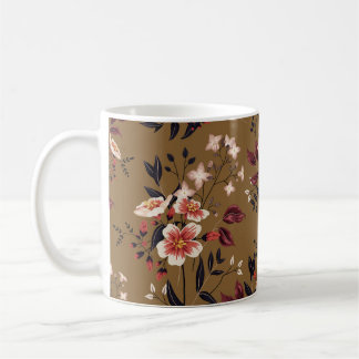 Mug Branche de fleurs roses, composition abstraite.