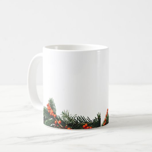 Mug Branche de pin avec Berries Greens (Devant gauche)
