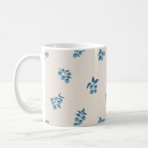 Mug Branche de Tomate Éparpillée Botanique Céruléen Po