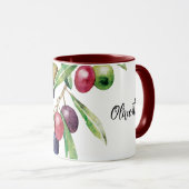 Mug Branche d'olive aquarelle (Devant droit)