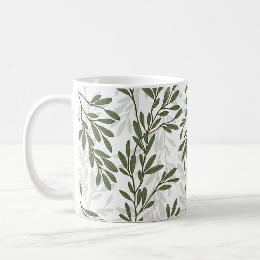 Mug Branche d'olivier vert Motif méditerranéen (Gauche)