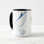 Mug branche d'olivier volant de colombe (Devant gauche)