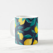 Mug Branches de citron : Bleu Décoratif sans joint (Devant gauche)