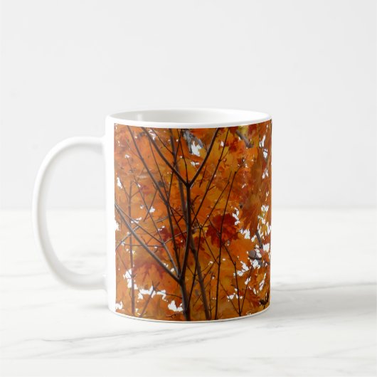 Mug Branches de feuilles d'érable I Automne orange (Gauche)