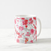 Mug Branches de fleurs de cerisiers sur le fond blanc  (Devant droit)