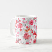 Mug Branches de fleurs de cerisiers sur le fond blanc  (Devant gauche)