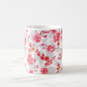 Mug Branches de fleurs de cerisiers sur le fond blanc  (Centre)