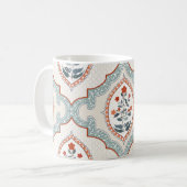 Mug Branches de fleurs vintages, textile indien. (Devant gauche)