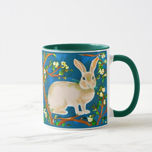 Mug Branches de lapin sauvage et de fleurs (Droite)