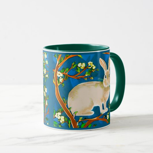 Mug Branches de lapin sauvage et de fleurs (Devant droit)