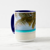 Mug branches de palmiers de plage arbre île tropicale (Devant gauche)