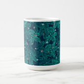 Mug Branches de pin sarcelle avec flocons de neige bla (Centre)