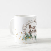 Mug Branches de pins d'hiver modernes fêtes de la cour (Devant gauche)