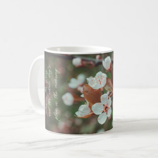 Mug Branches de prune avec fleurs blanches (Devant gauche)