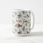 Mug Branches d'oiseaux et de pins d'hiver Motif (Devant droit)