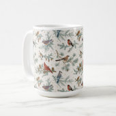 Mug Branches d'oiseaux et de pins d'hiver Motif (Devant gauche)